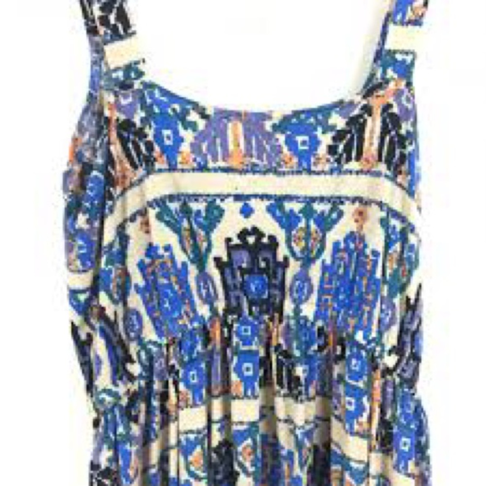 Plenty by Tracy Reese Blue and Black Patterned Blouse
